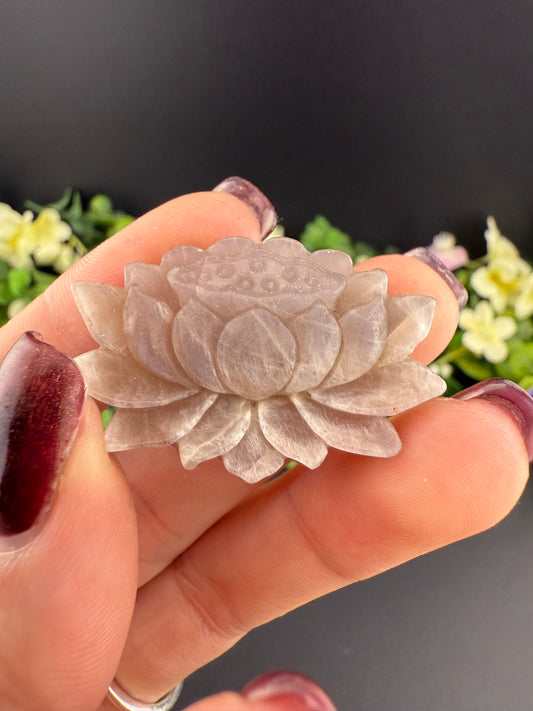 Moonstone Lotus Carvings