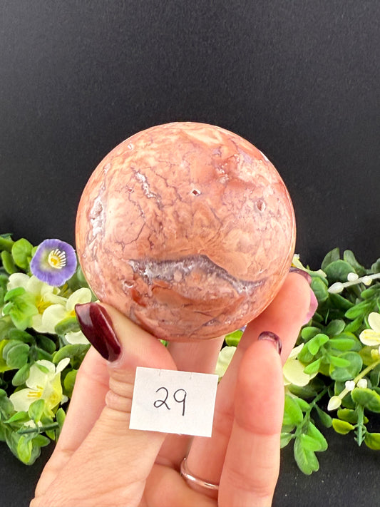 Pink “Cotton Candy” Agate Spheres
