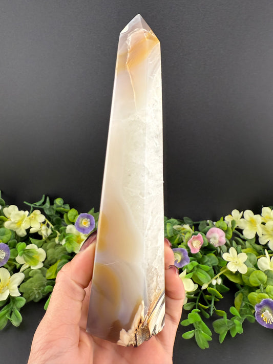 Large Druzy Agate Tower