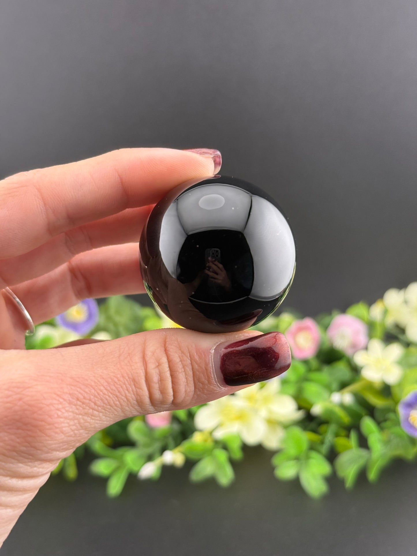 Small Black Obsidian Sphere