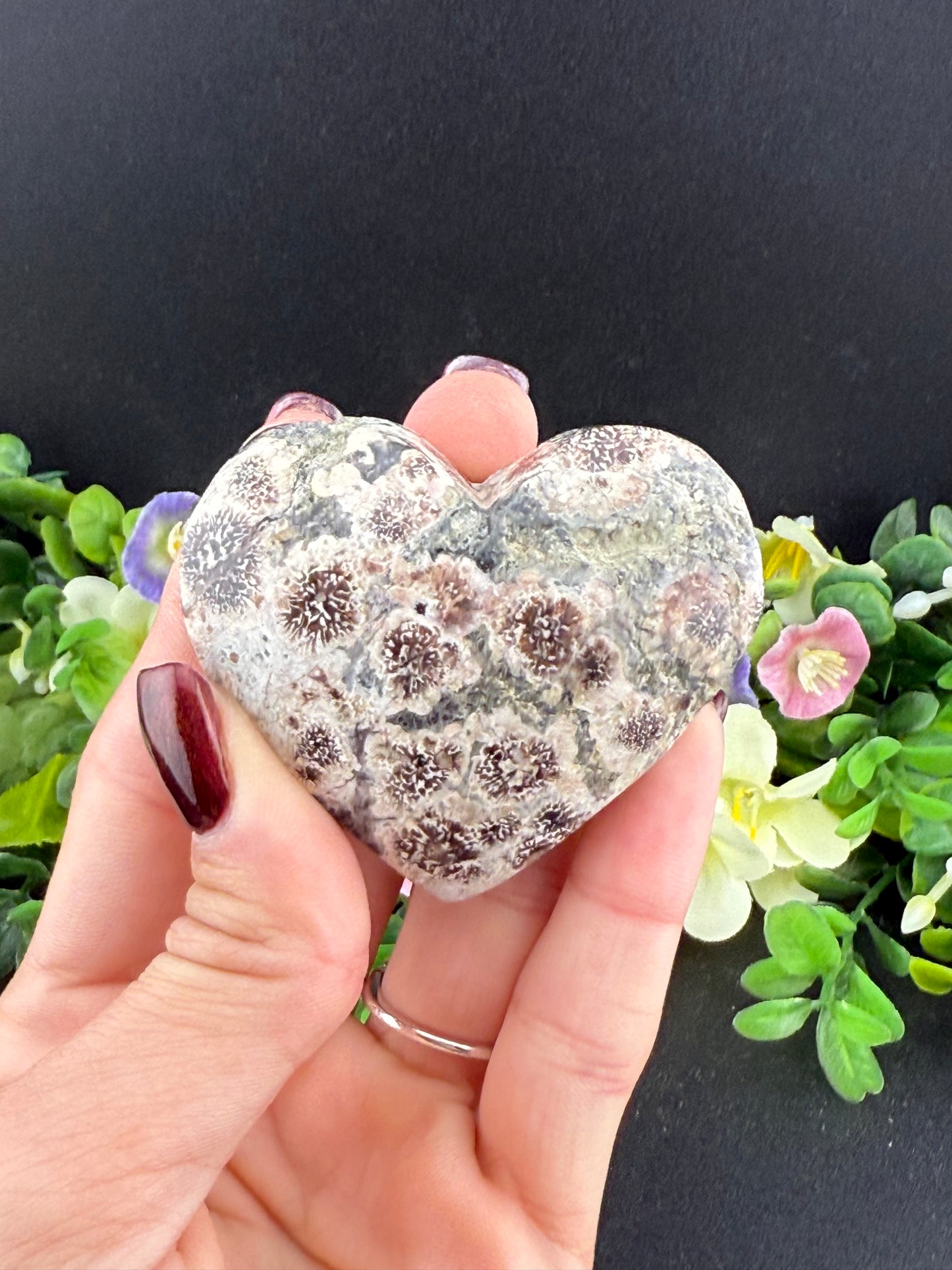 Plume Agate Heart