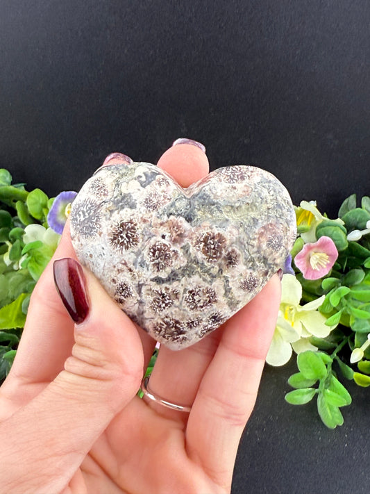 Plume Agate Heart