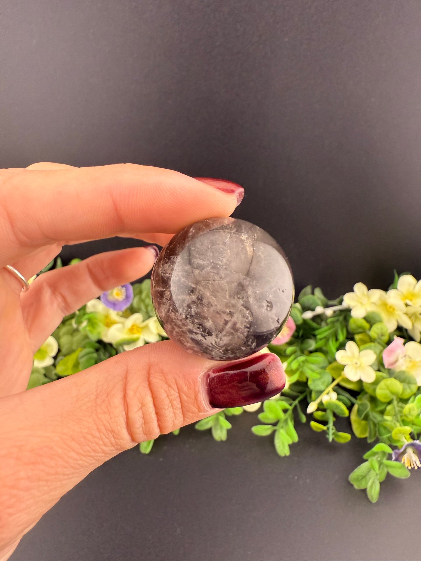 Small Smoky Garden Quartz Sphere