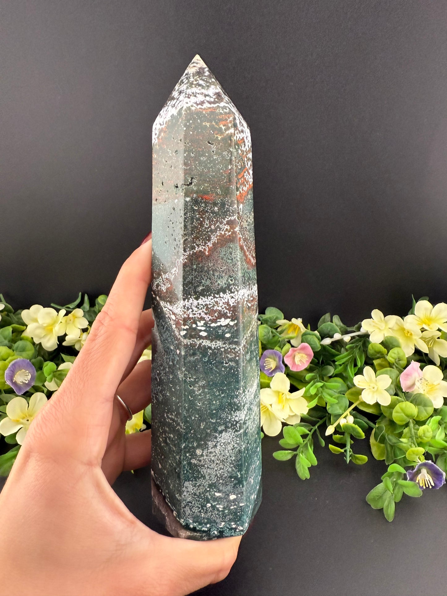 Large Druzy Ocean Jasper Tower