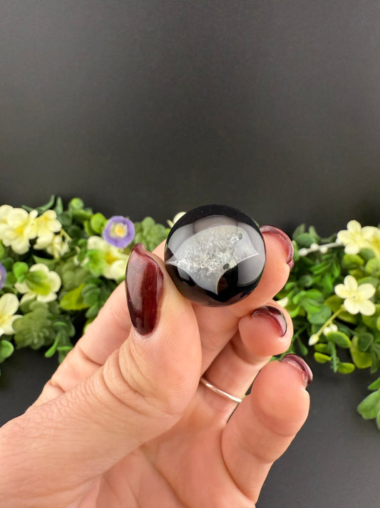 Mini Black Agate Spheres