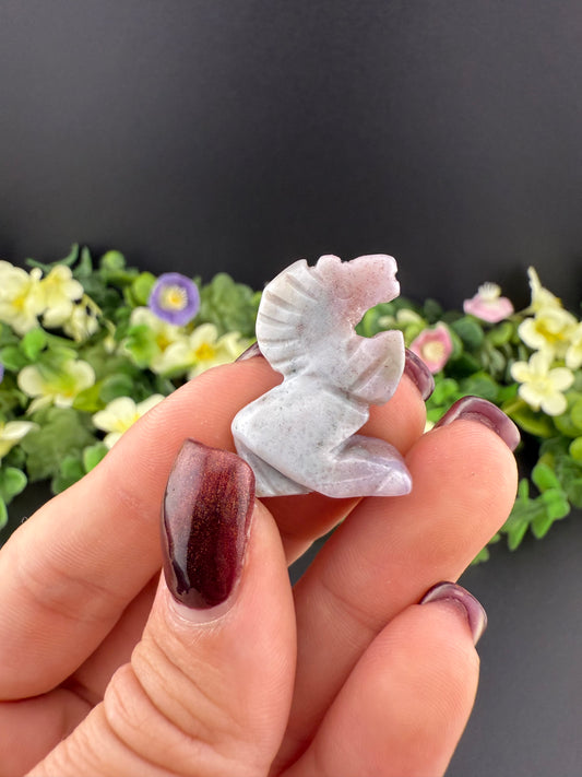 Tiny Ocean Jasper Horse Carving