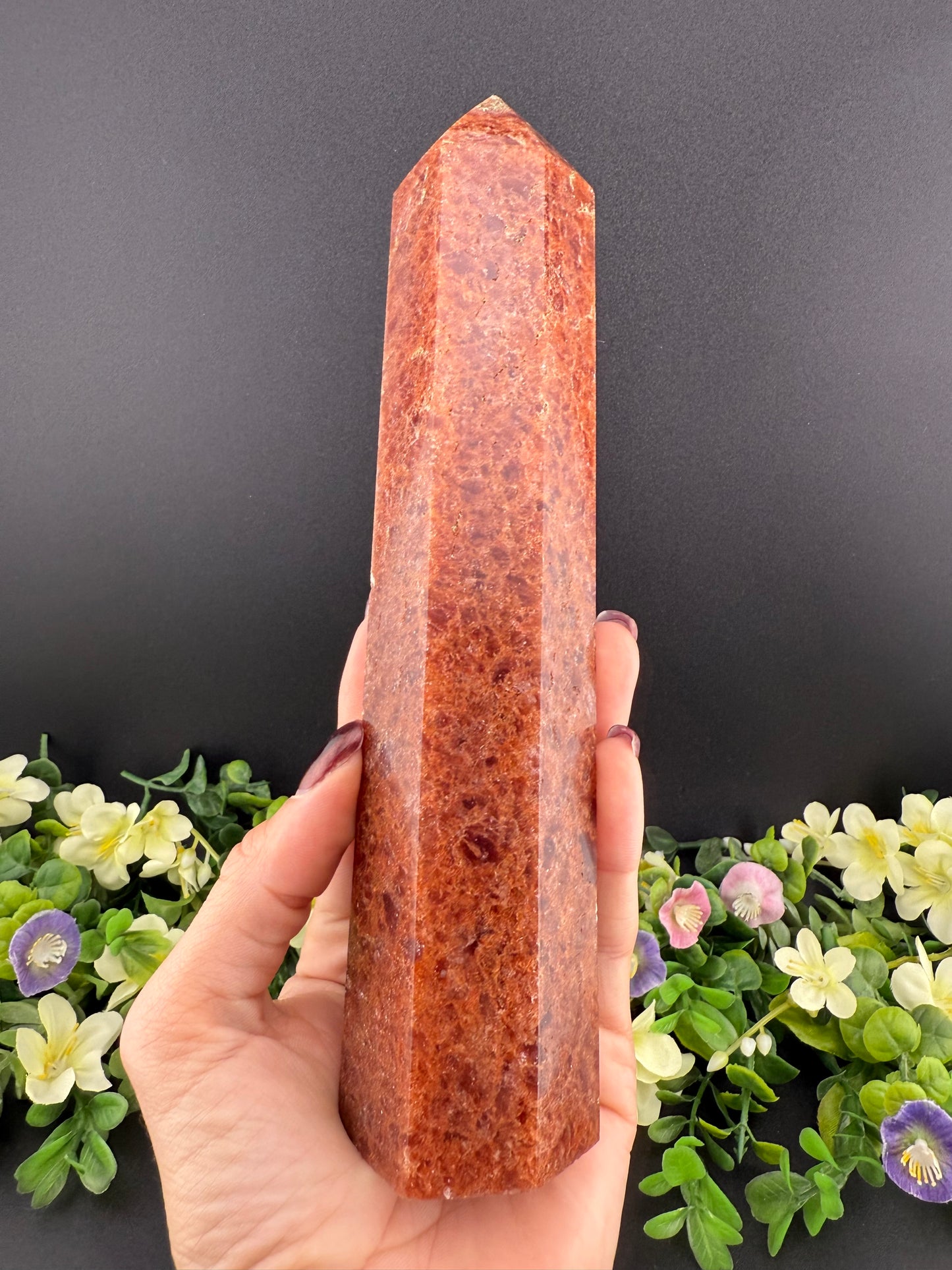 Large Strawberry Quartz Tower