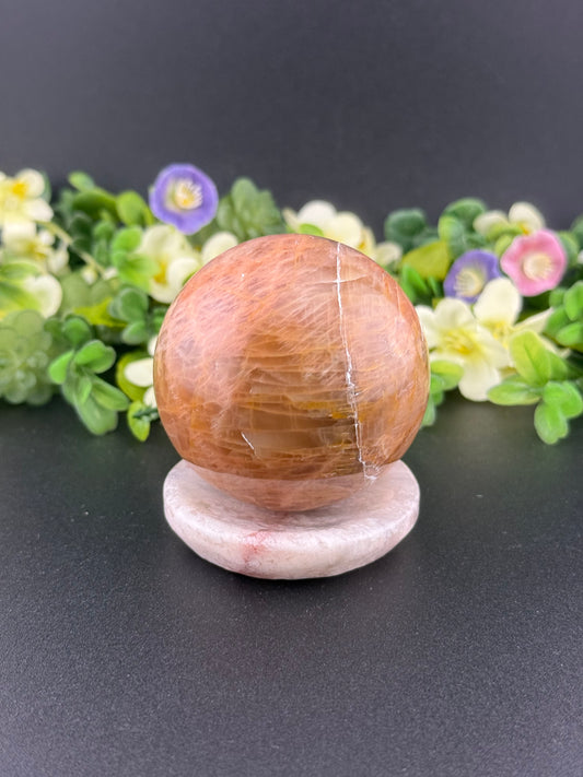 Pink Amethyst Flower Agate Sphere Holder