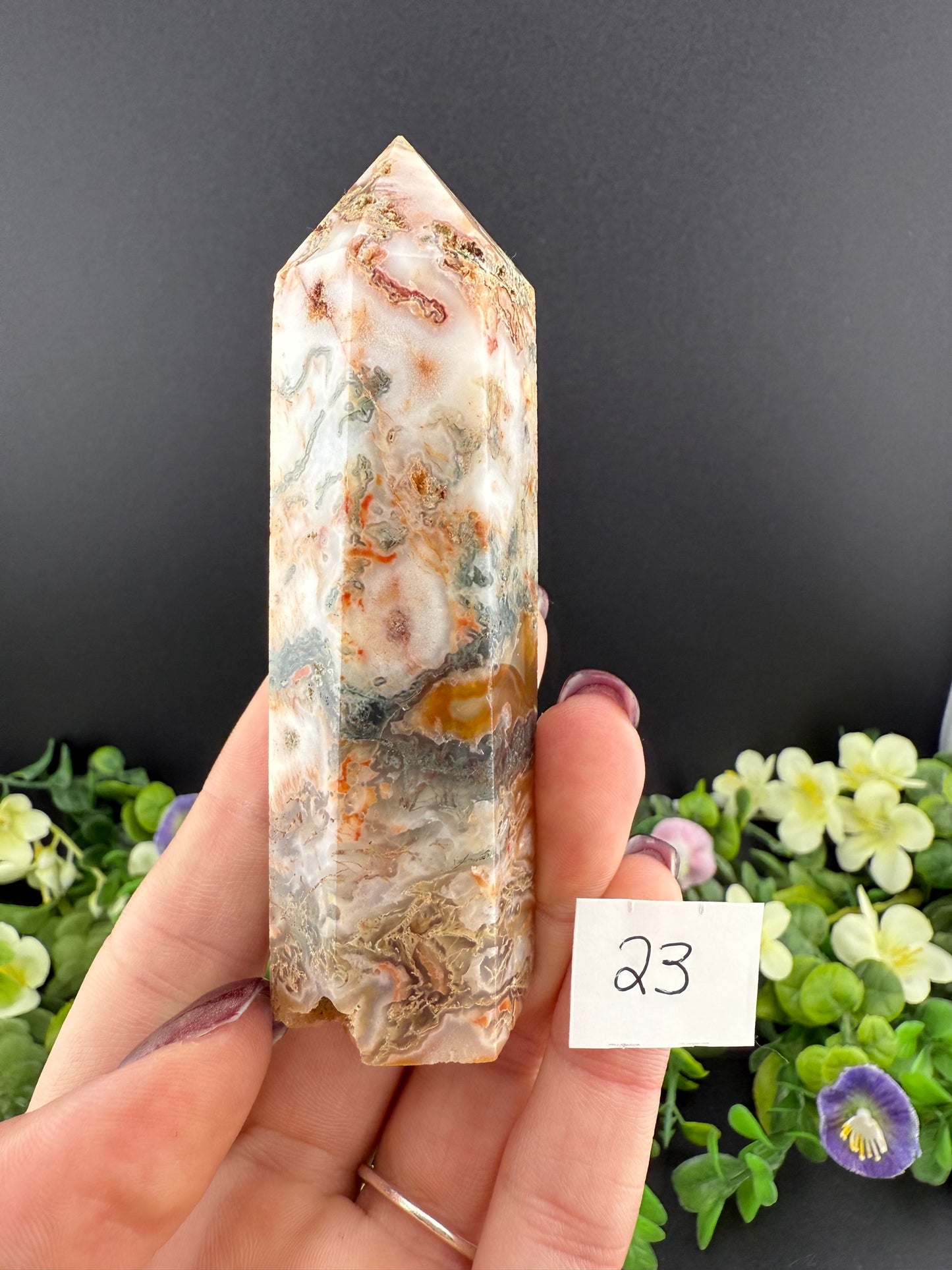 Red Moss Agate Towers