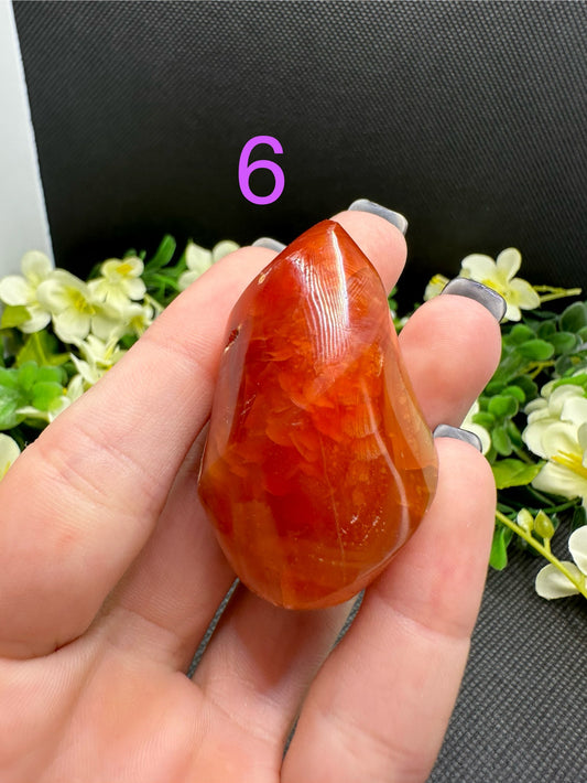 Small Druzy Carnelian Flames