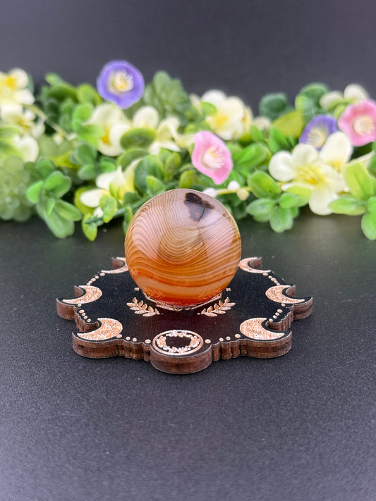 Etched Wooden Sphere Holder