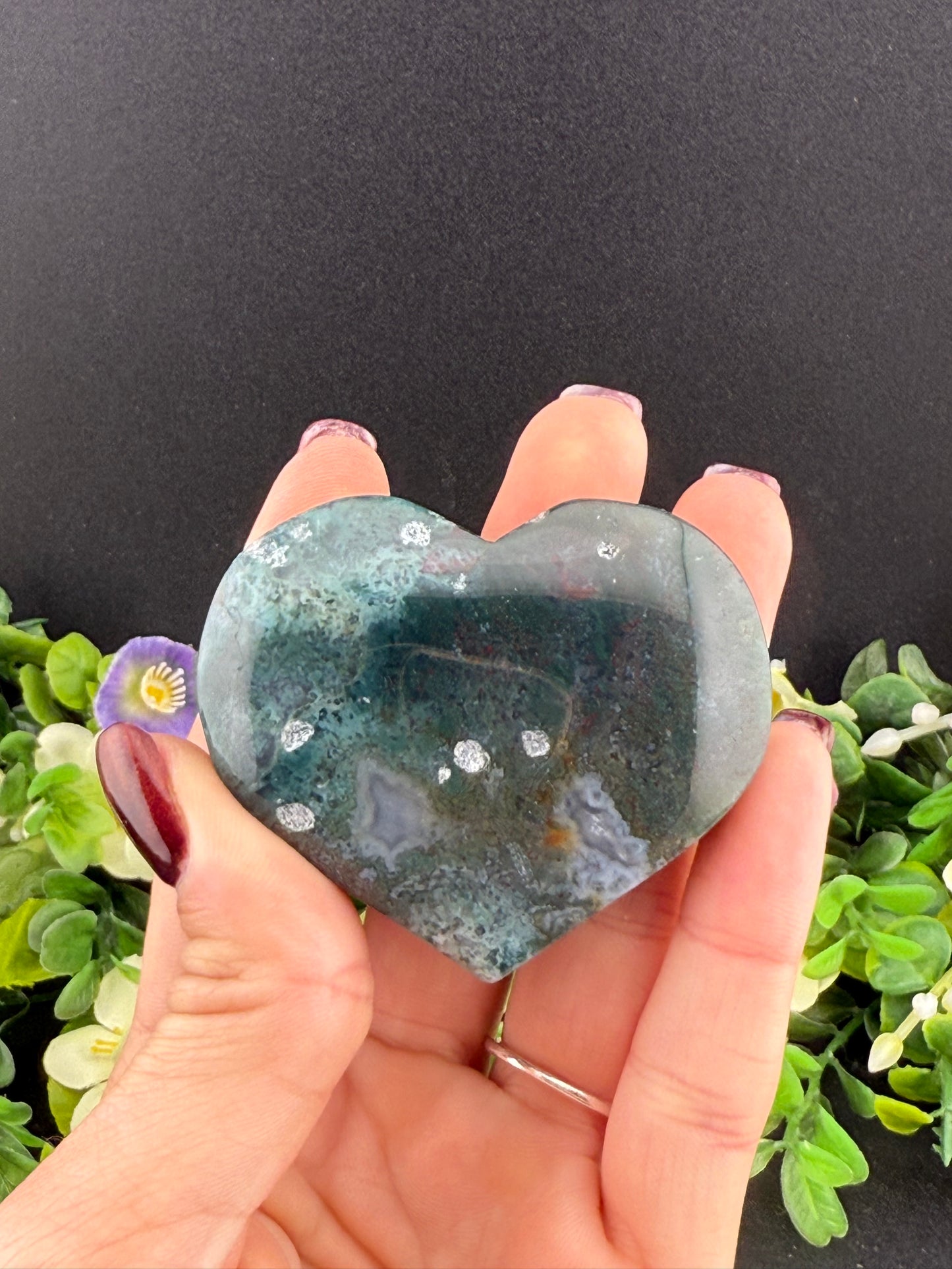Moss Agate Heart