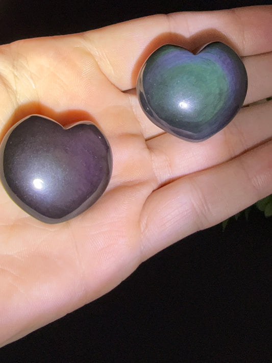 Small Rainbow Obsidian Hearts {Intuitively Chosen}