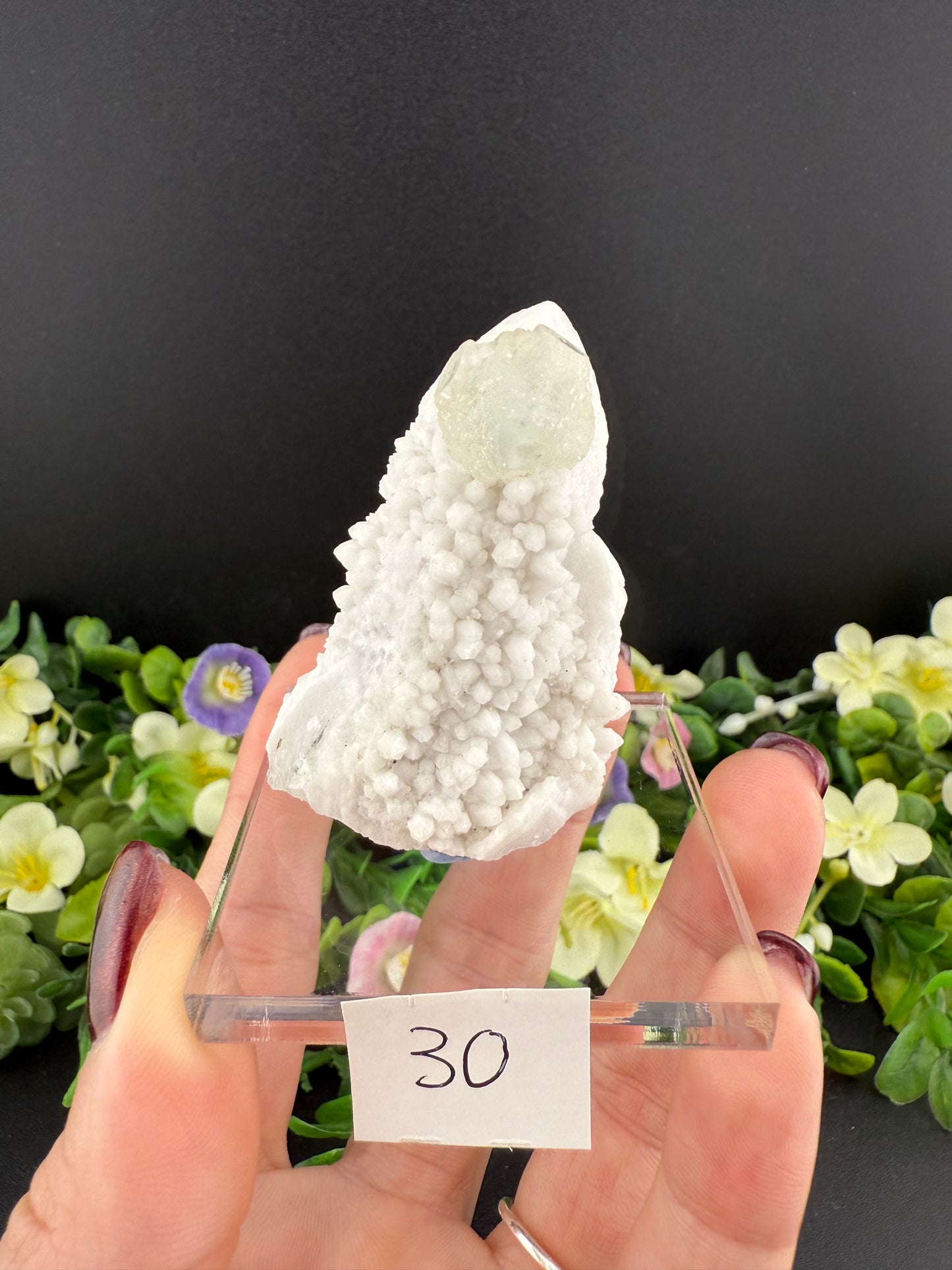 Fluorites on Candle Quartz