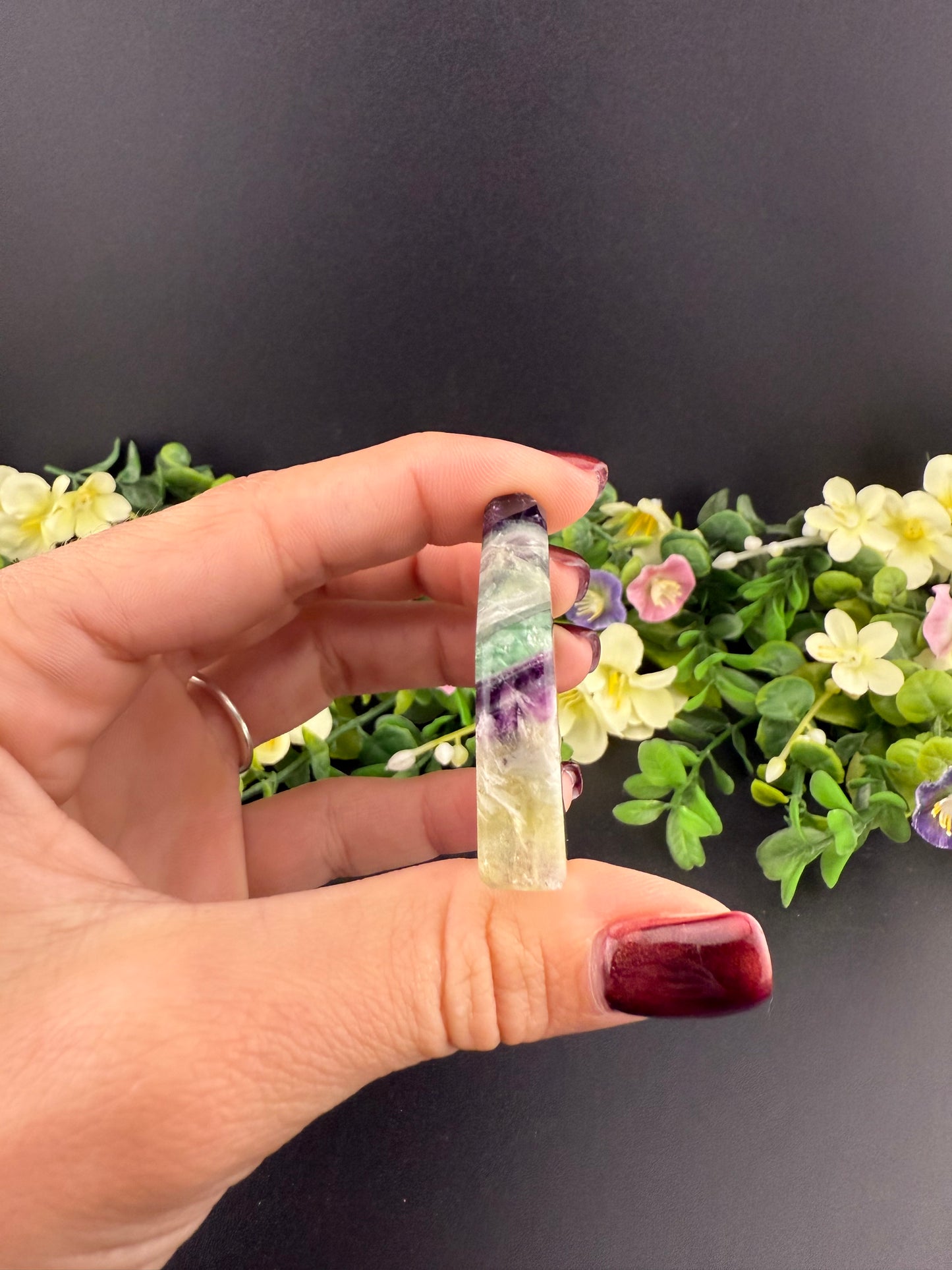 Feather Fluorite Slice