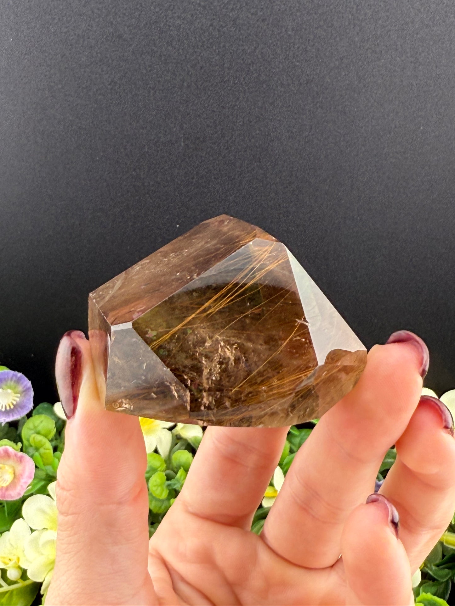 Smoky Quartz Freeform w/ Gold Rutile Inclusions