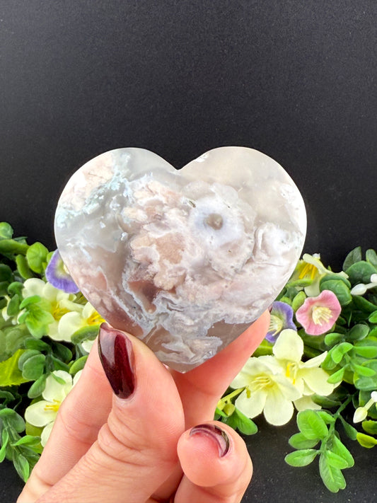 Flower Agate Heart