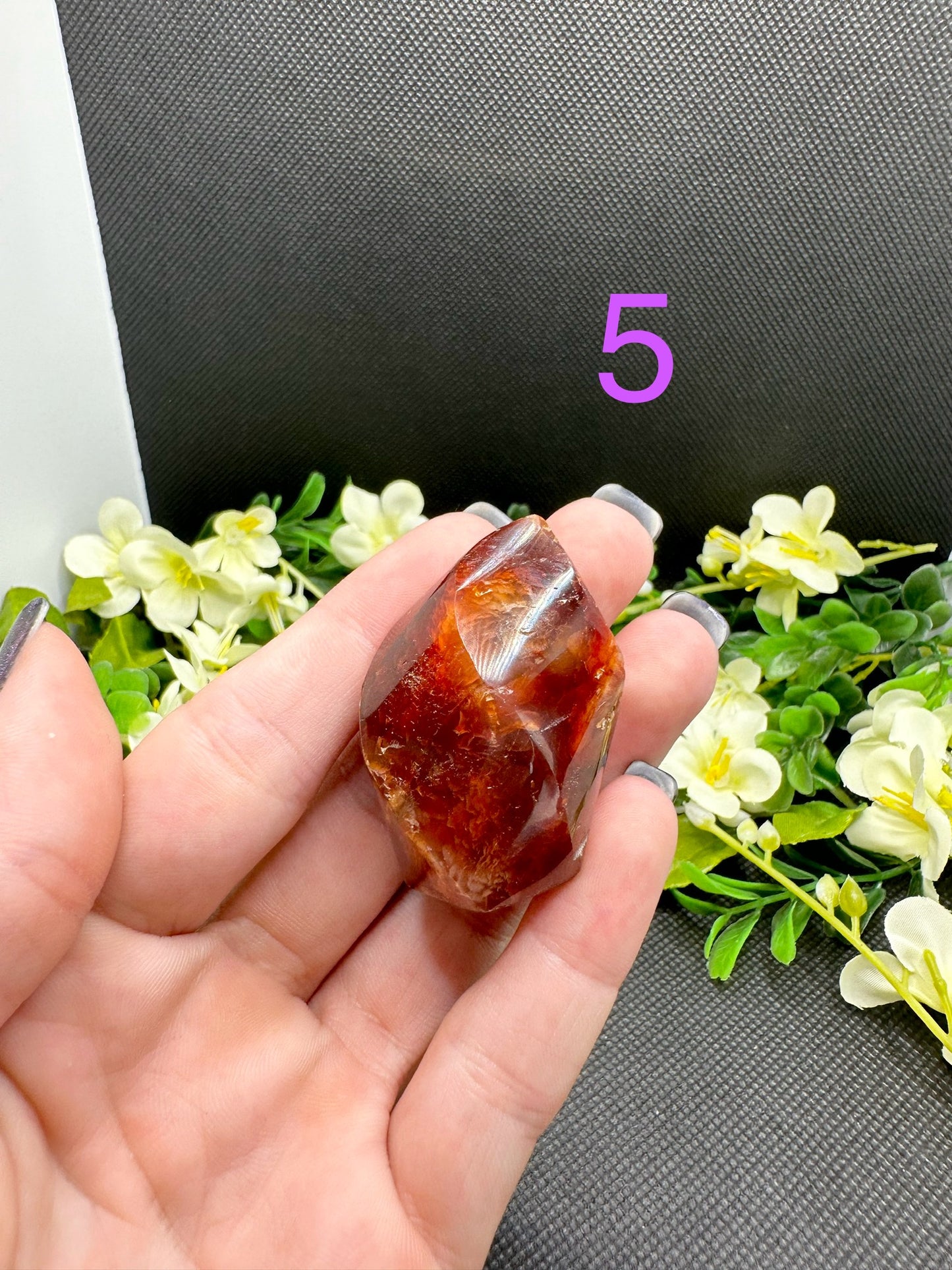 Small Druzy Carnelian Flames