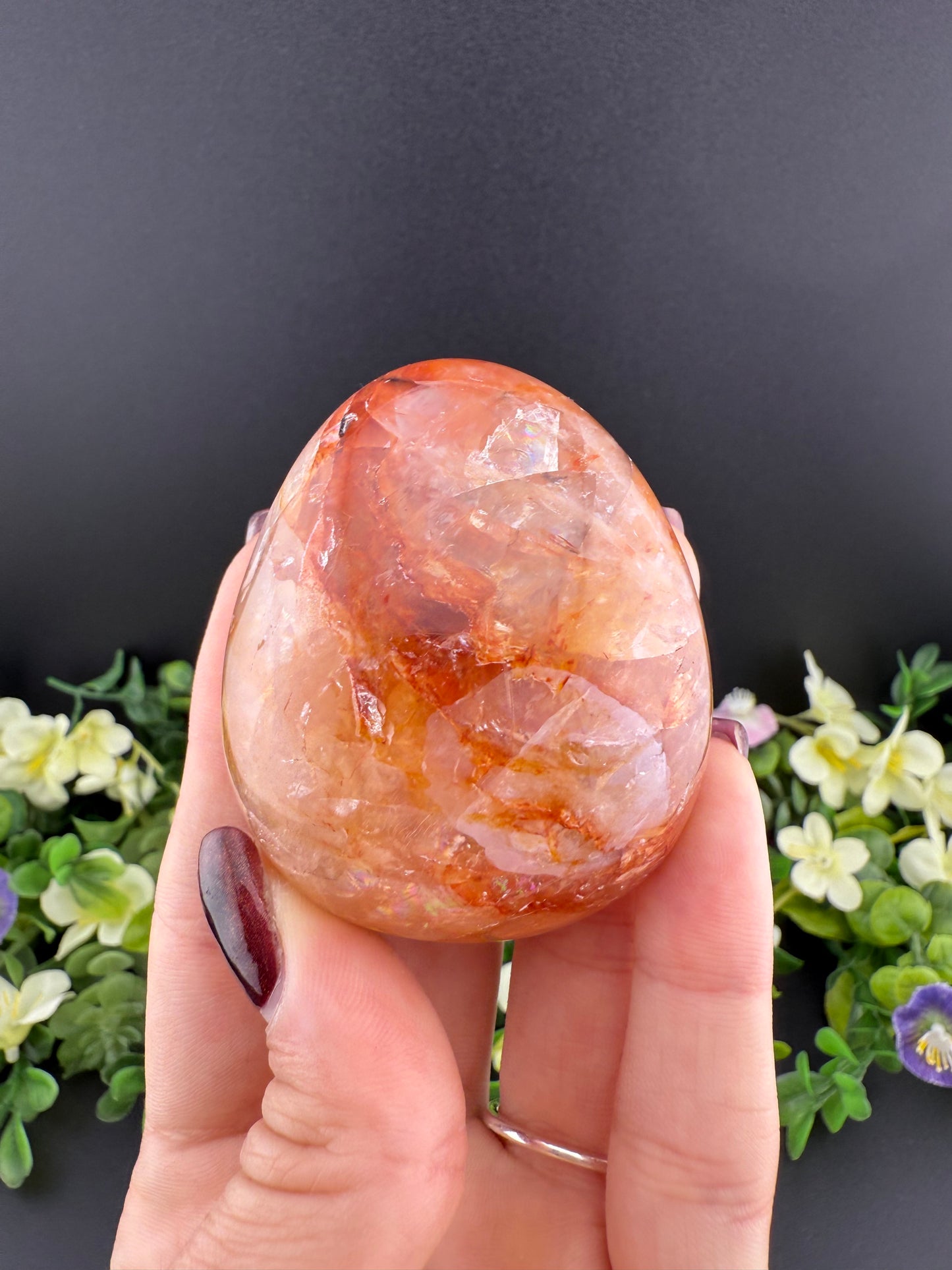 Fire Quartz Palmstone