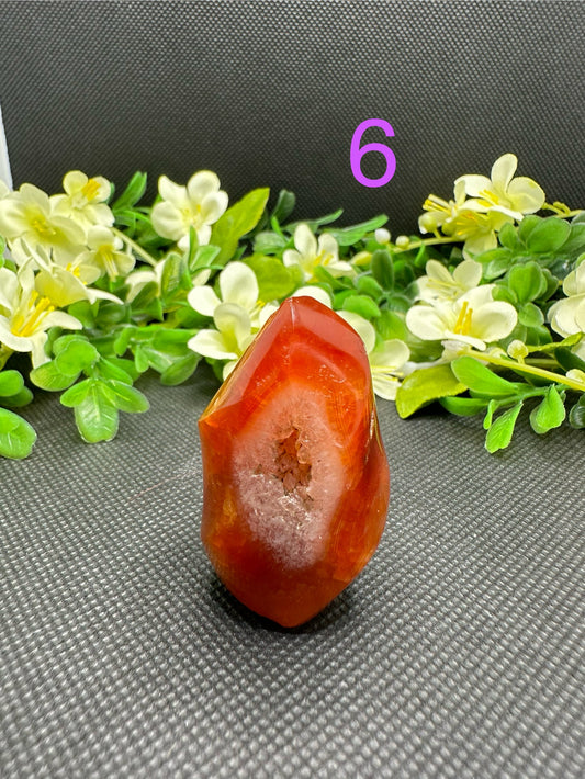 Small Druzy Carnelian Flames