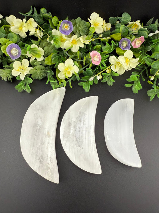 Selenite Moon Bowls