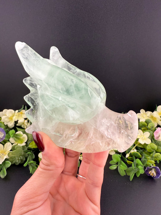 Fluorite Dragon Head Carving