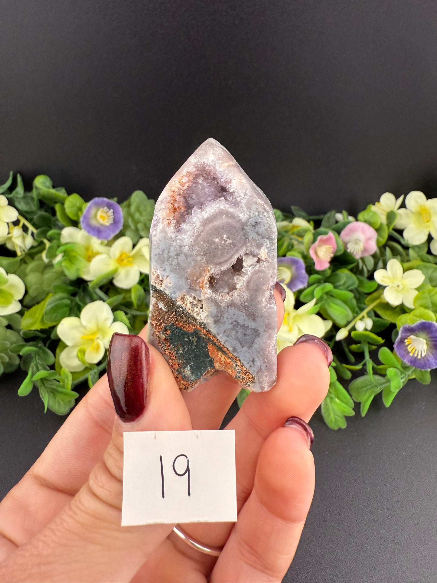 Druzy Pink Amethyst w/ Amethyst Towers