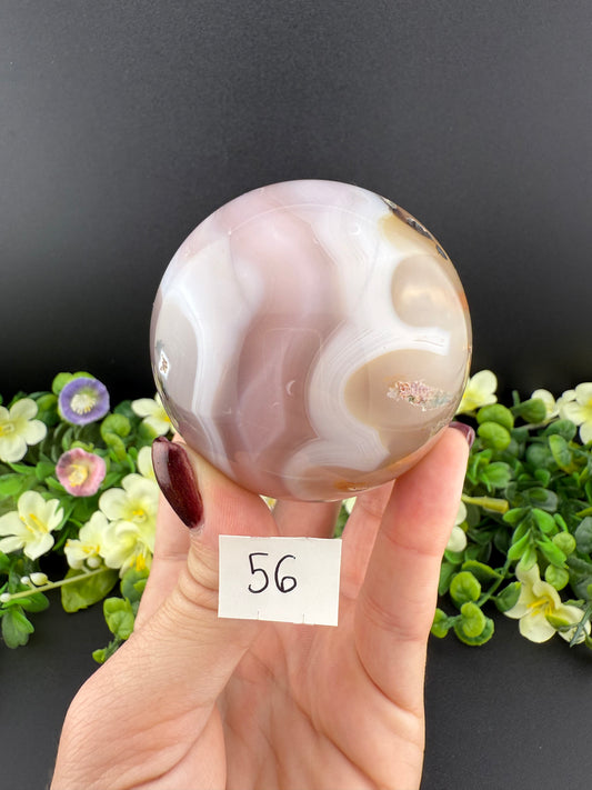 Pink Jelly Agate Spheres
