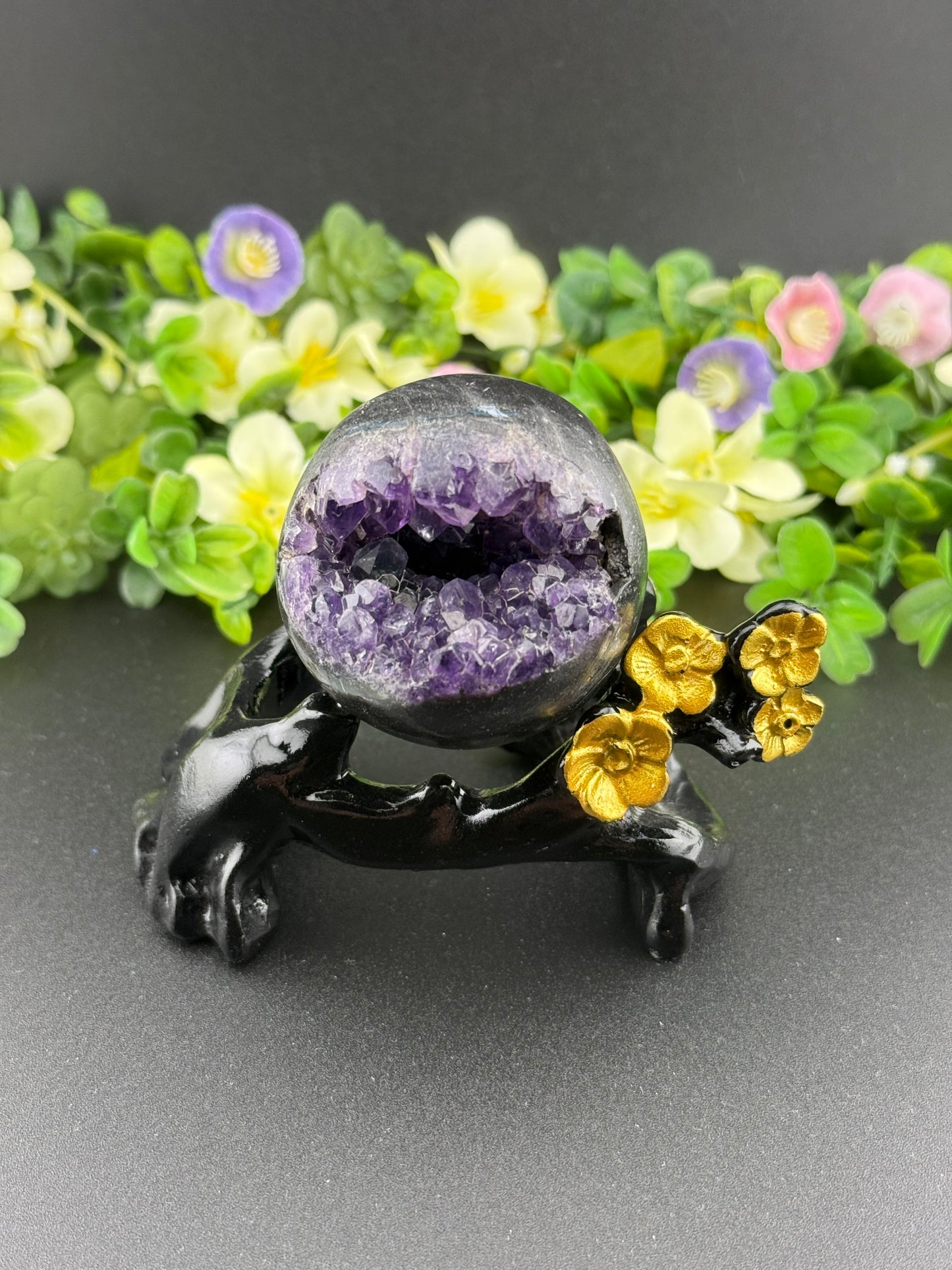 Amethyst Geode Sphere w/ Stand