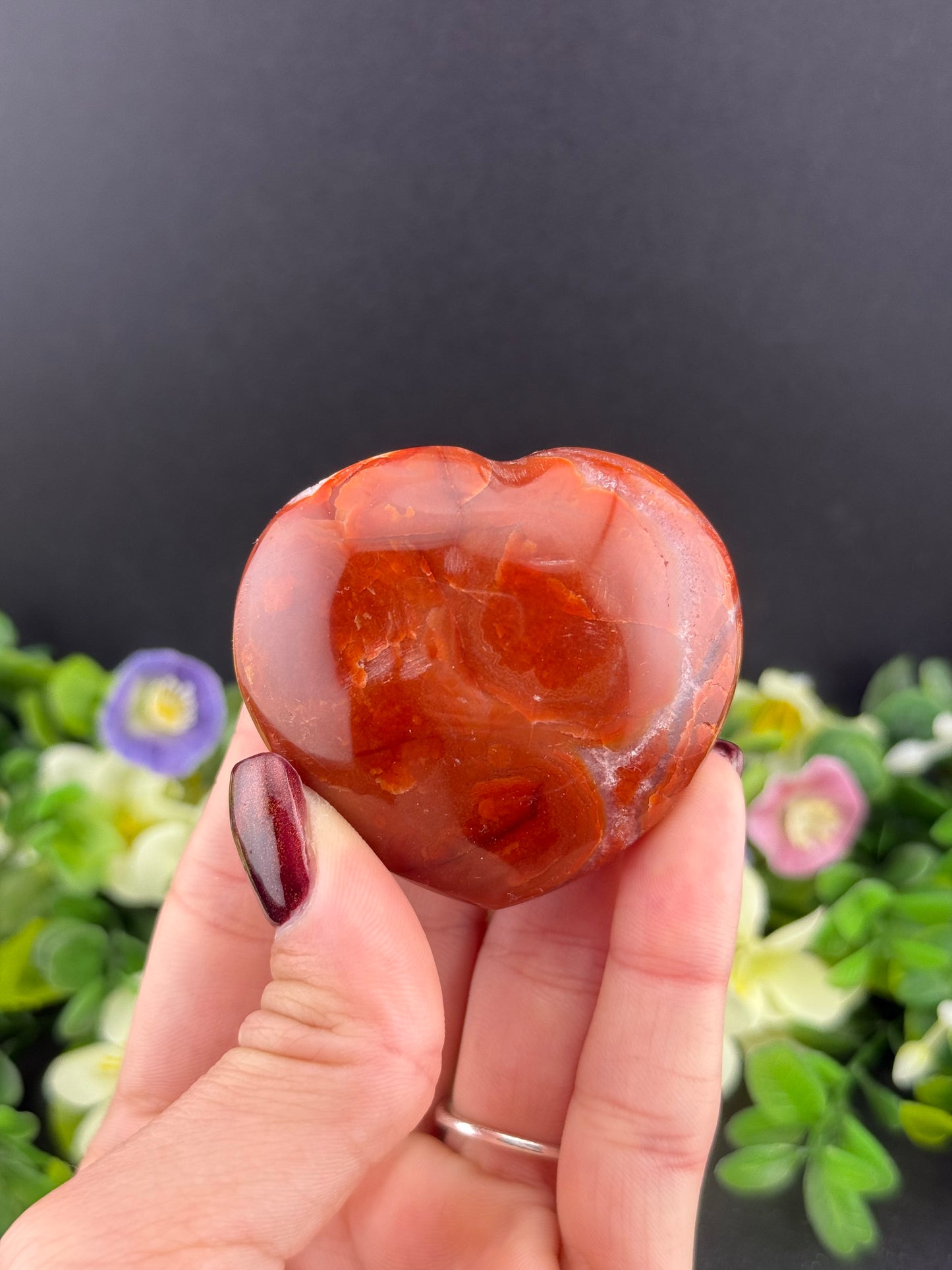 Small Druzy Carnelian Heart