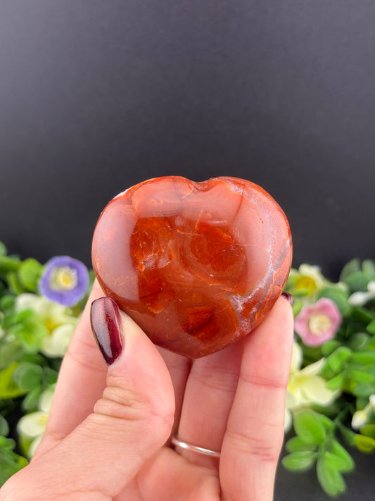 Small Druzy Carnelian Heart