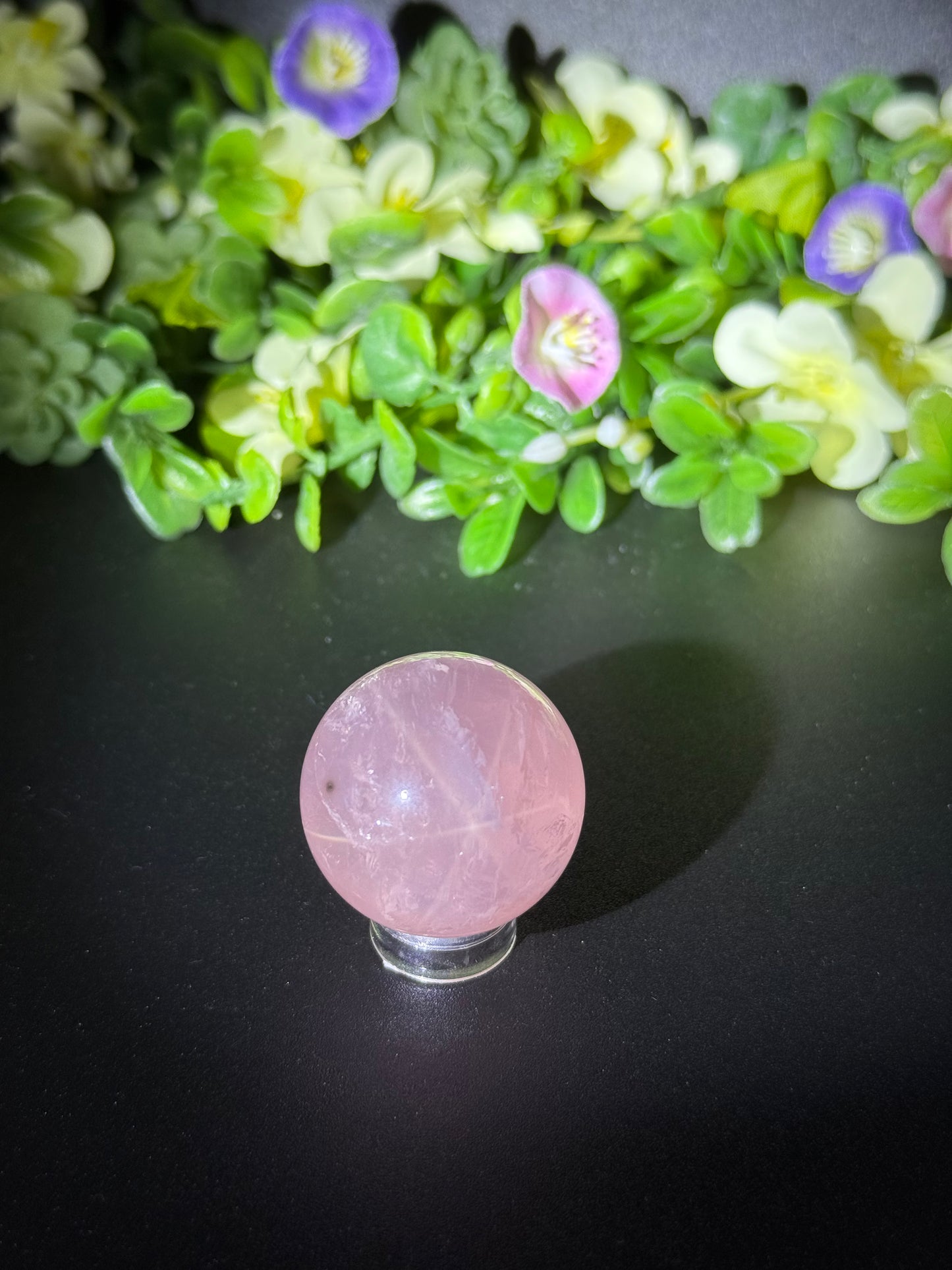 Small Star-Flash Rose Quartz Spheres [Intuitively Chosen]