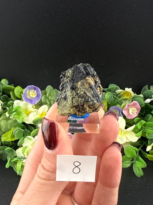 Epidote w/ Black Tourmaline Clusters