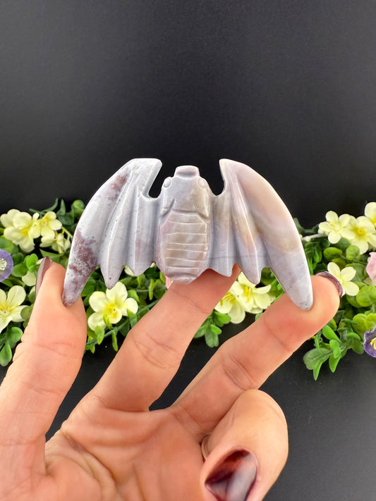 Sea Jasper Bat Carving