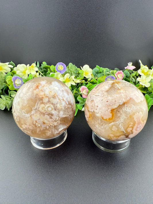 Flower Agate Spheres