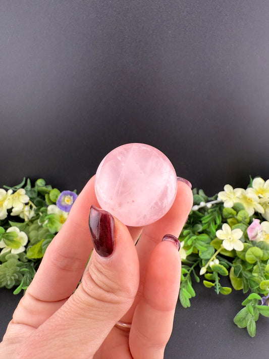 Small Star-Flash Rose Quartz Spheres [Intuitively Chosen]