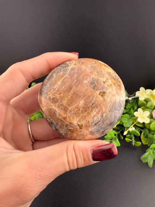 Large Black Moonstone Palmstone