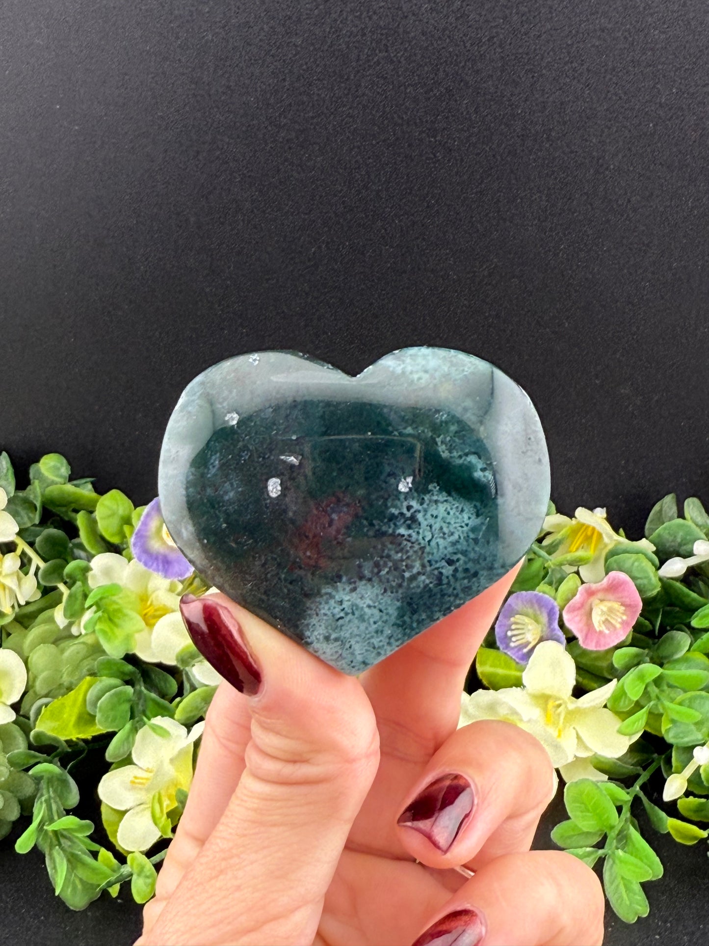 Moss Agate Heart
