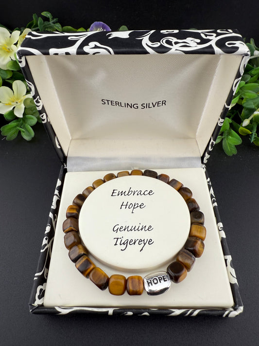 Tiger’s Eye Bracelet w/ HOPE Charm