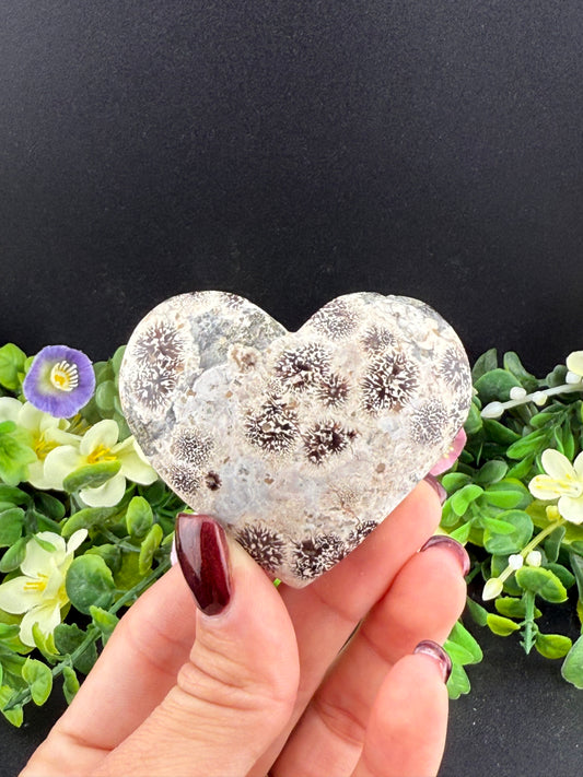 Plume Agate Heart