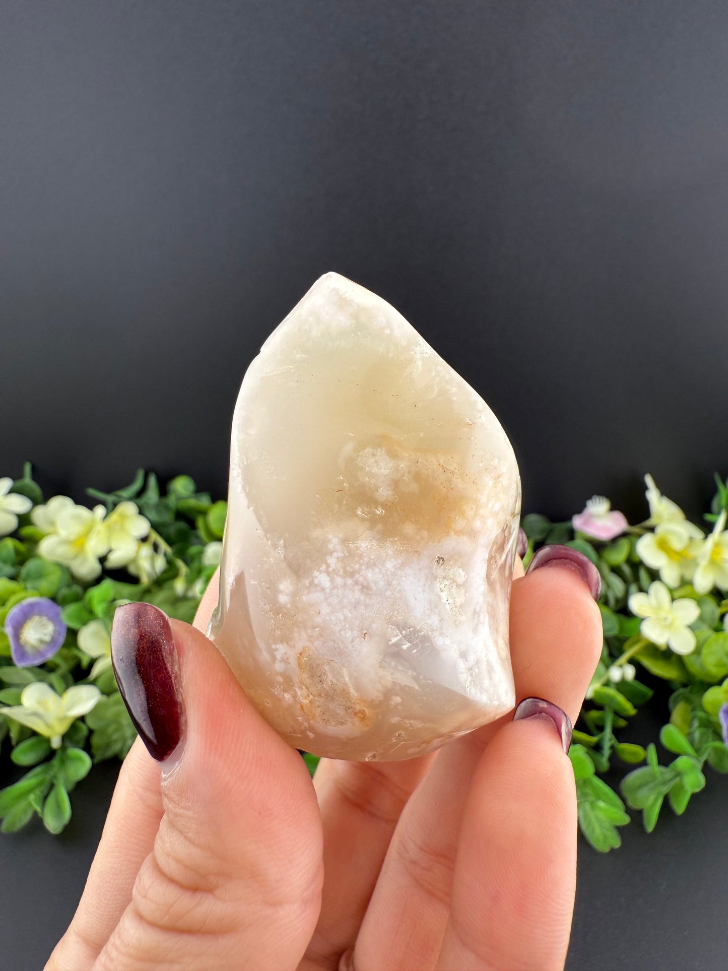 Small Druzy Flower Agate Flame