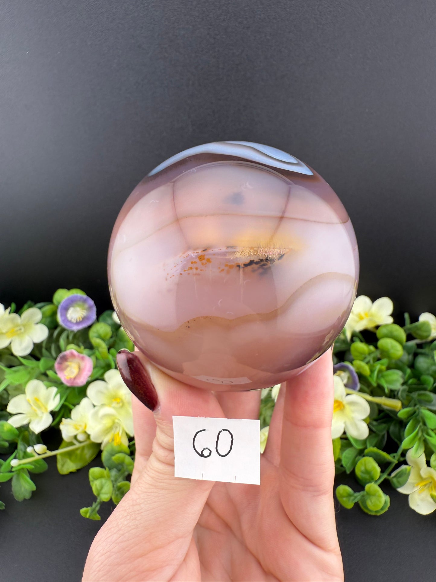 Pink Jelly Agate Spheres