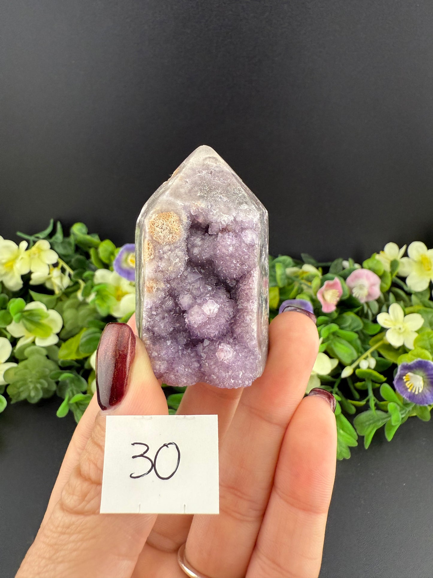 Druzy Pink Amethyst w/ Amethyst Towers