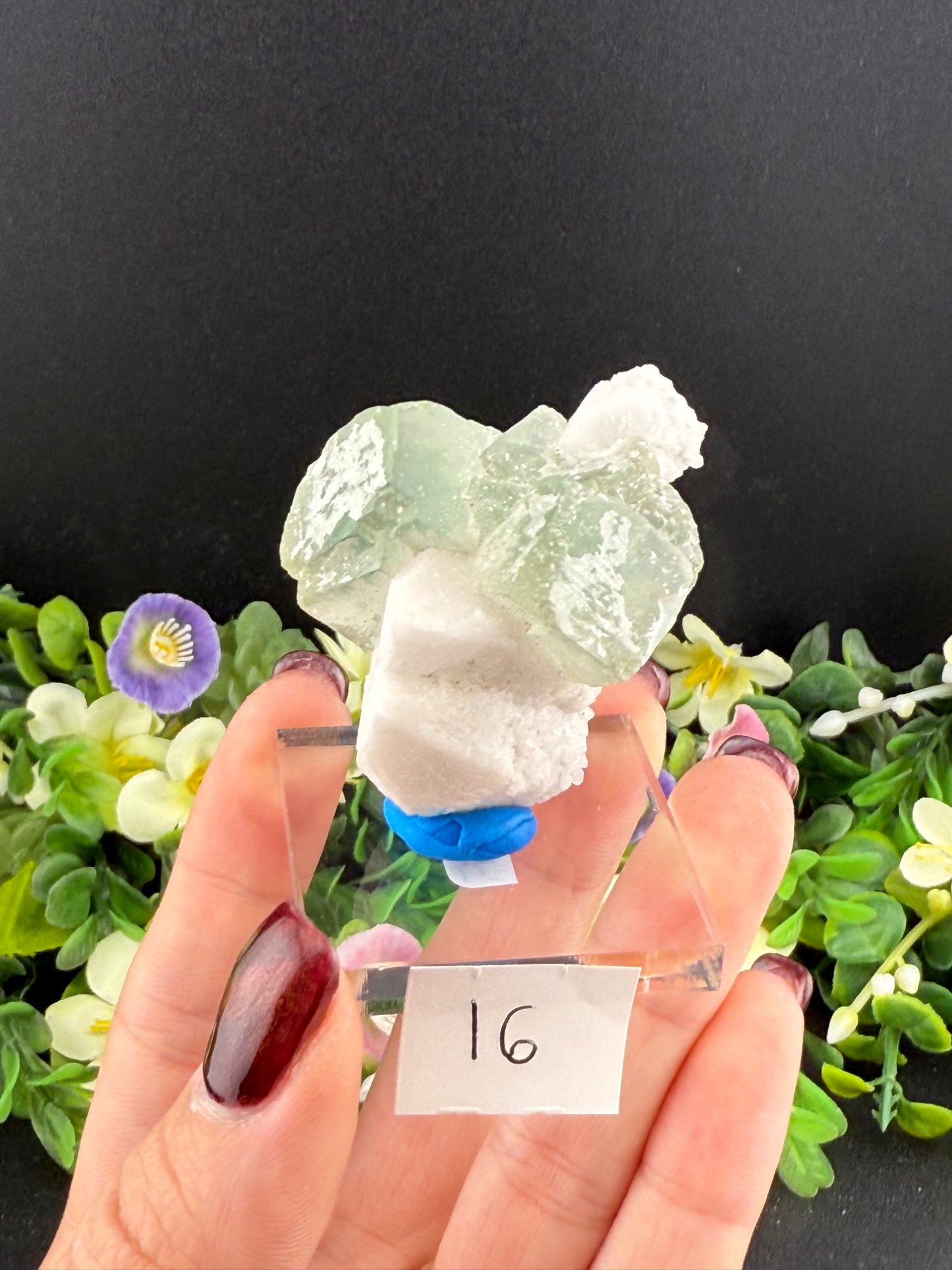 Fluorites on Candle Quartz