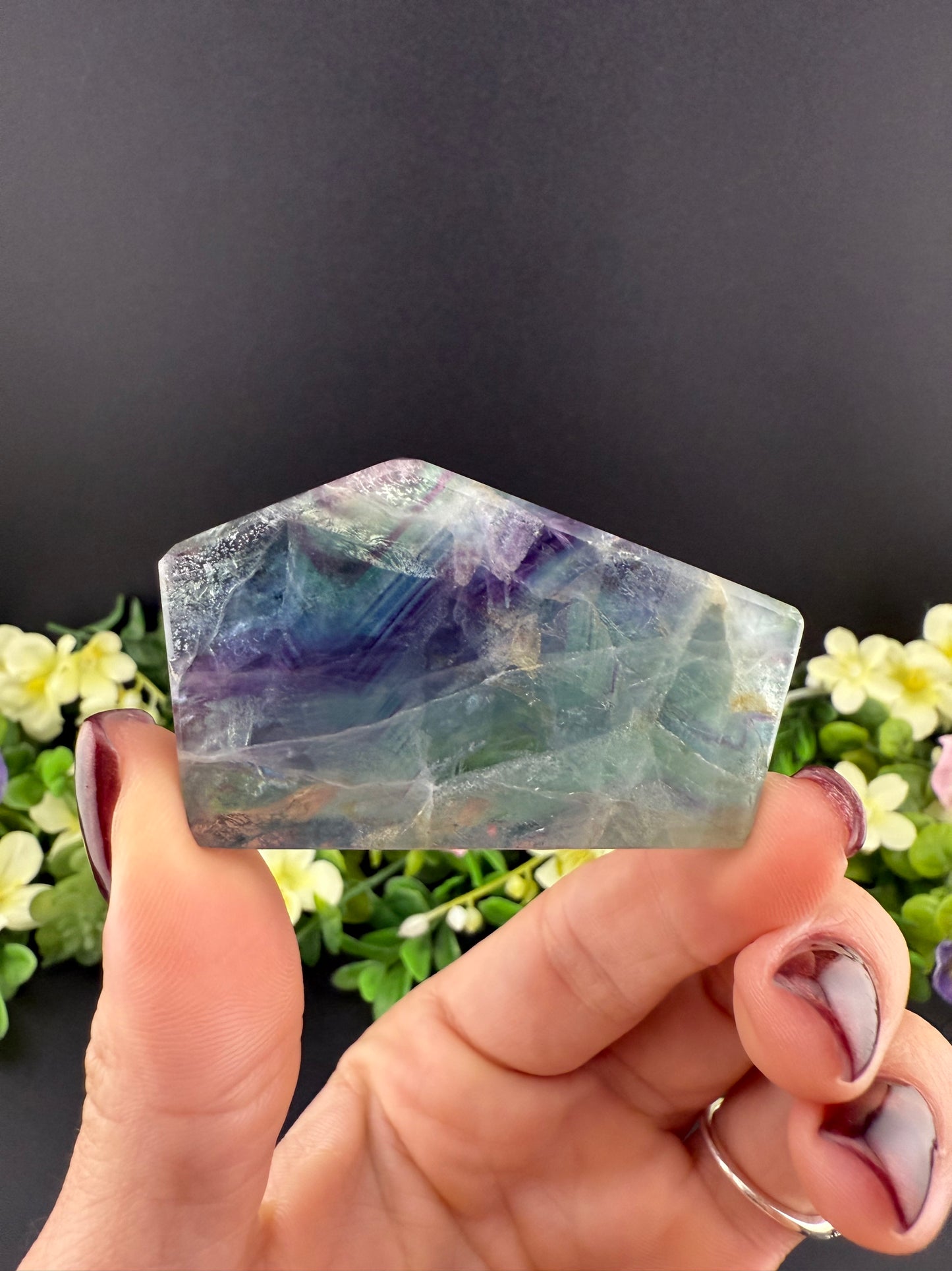 Rainbow Fluorite Slice