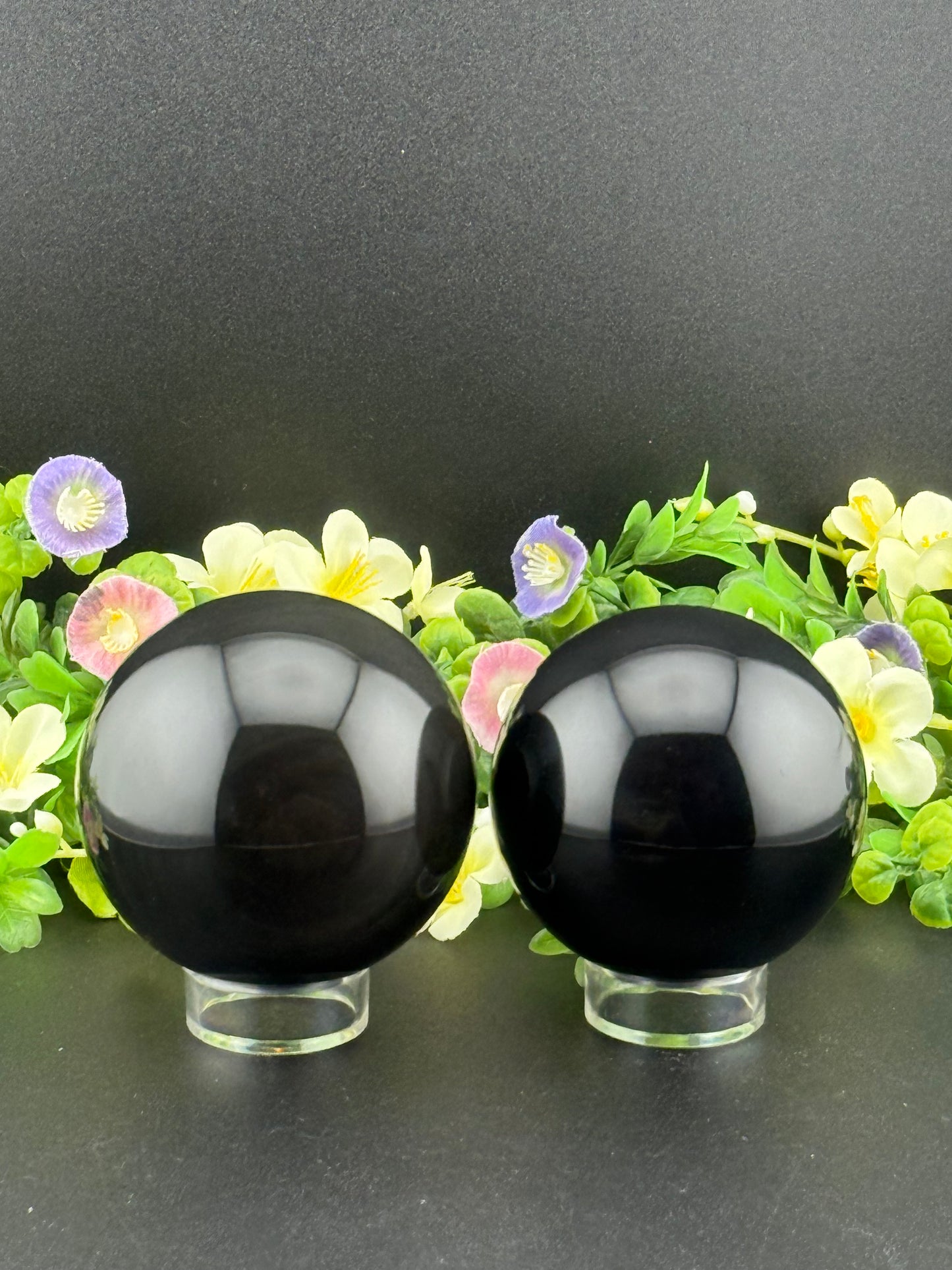 Rainbow Obsidian Spheres
