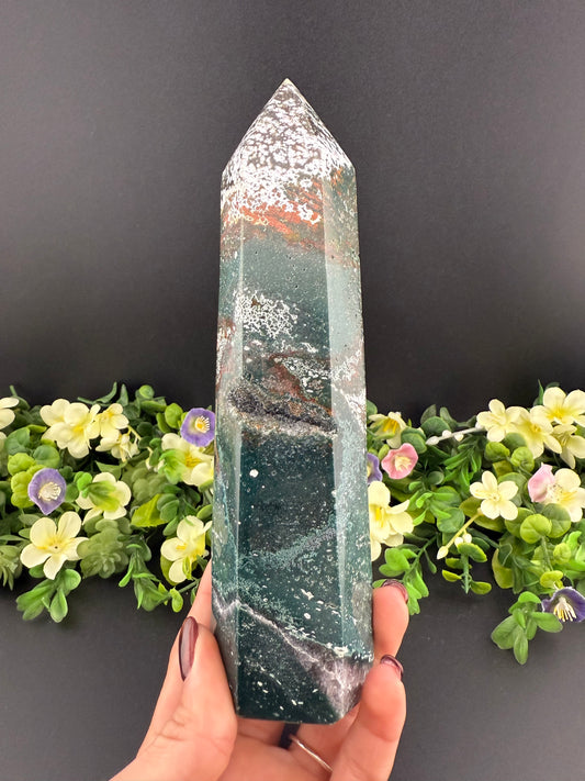 Large Druzy Ocean Jasper Tower