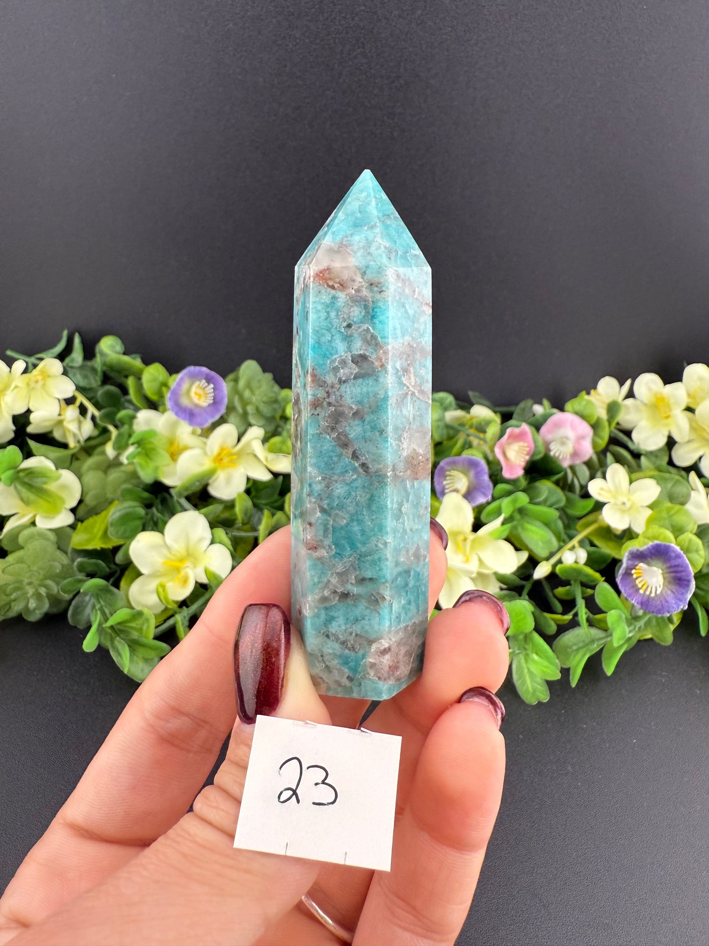 Amazonite w/ Smoky Quartz Towers