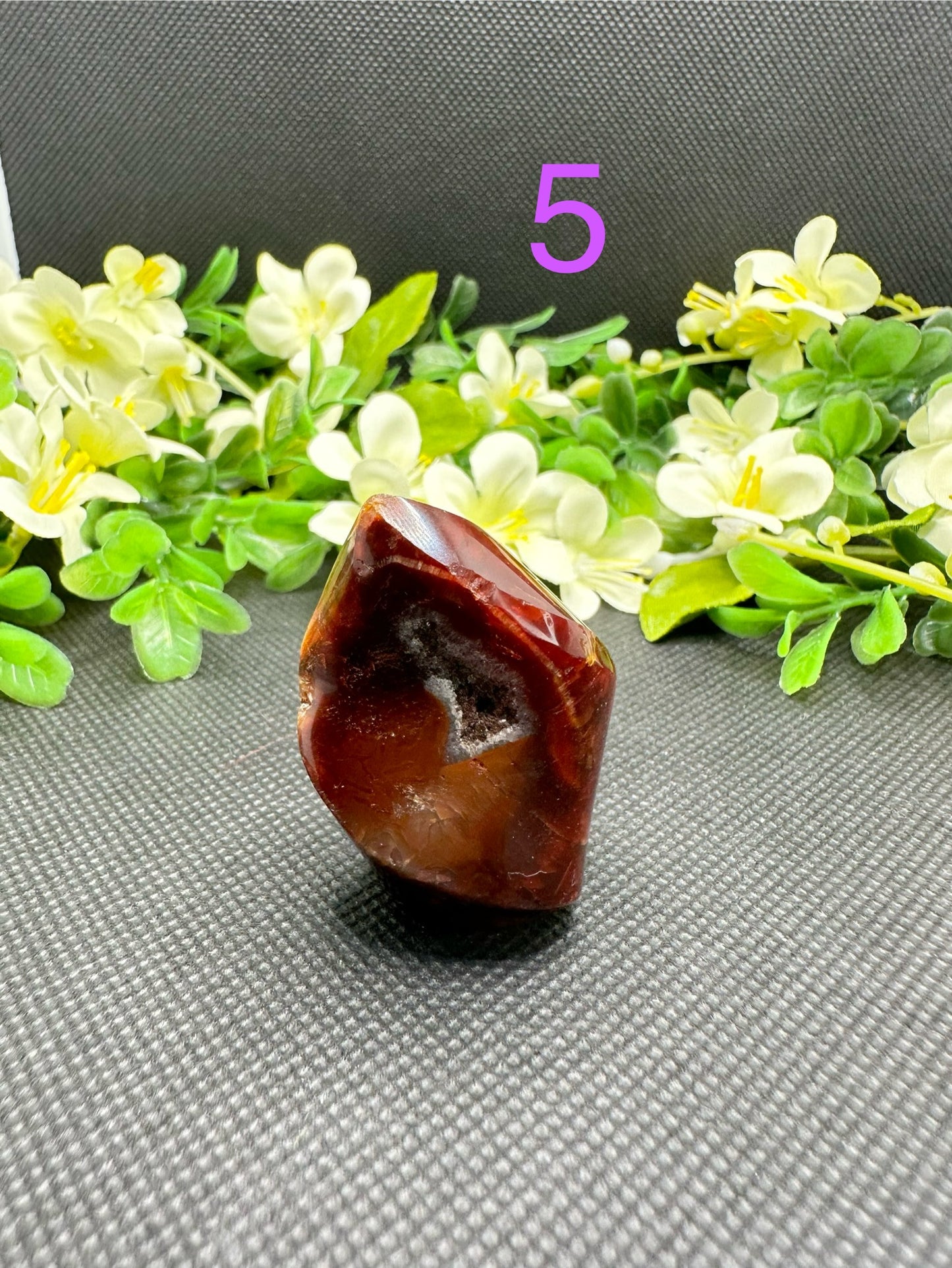 Small Druzy Carnelian Flames