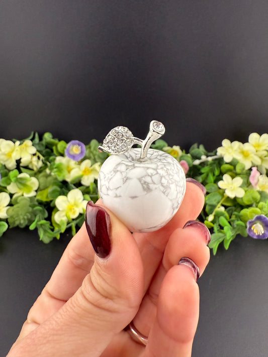 Small Howlite Apple Carving